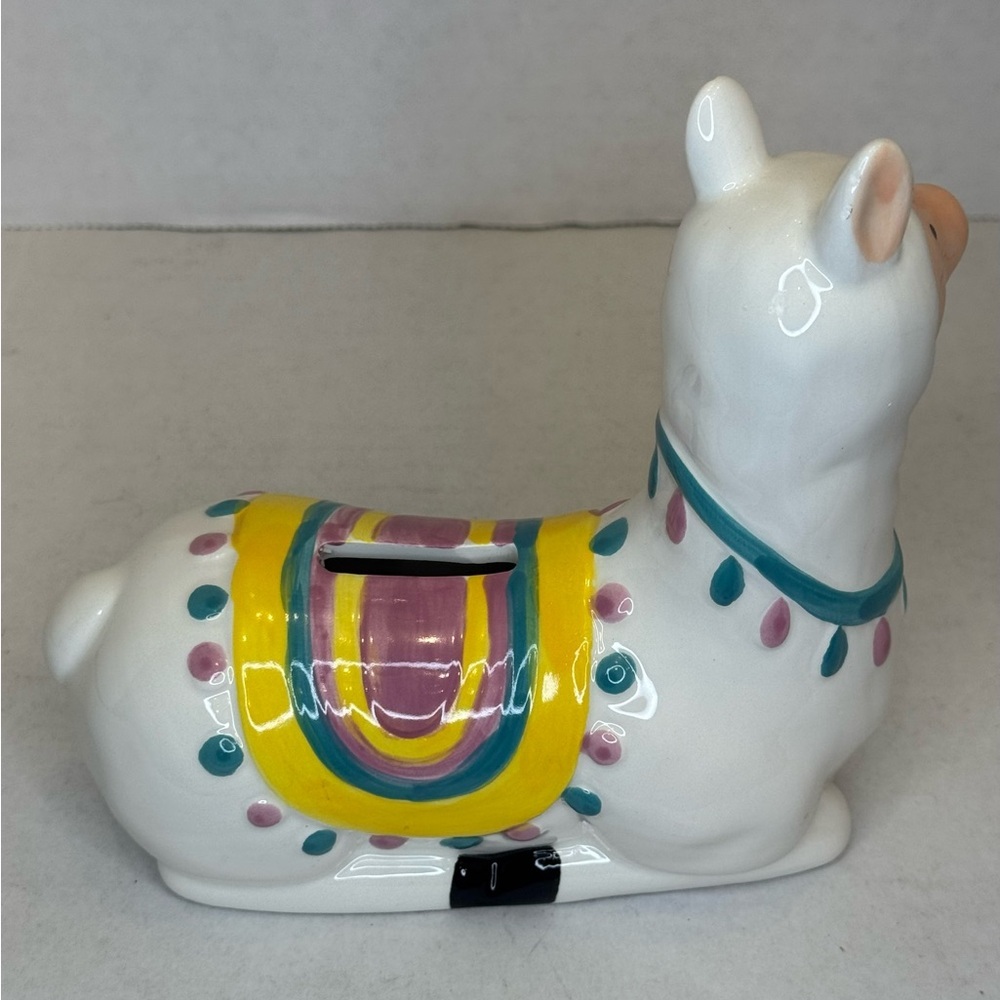 Colorful Ceramic Llama Coin Bank - Picture 2 of 5